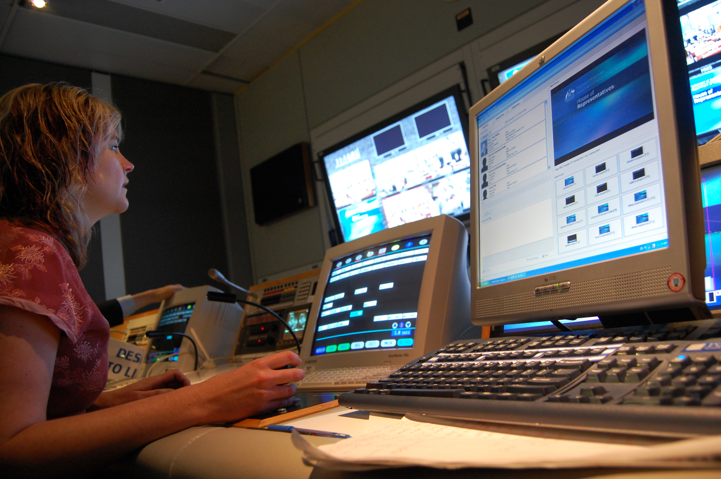 Broadcasting staff in action. Image courtesy of Broadcasting Services